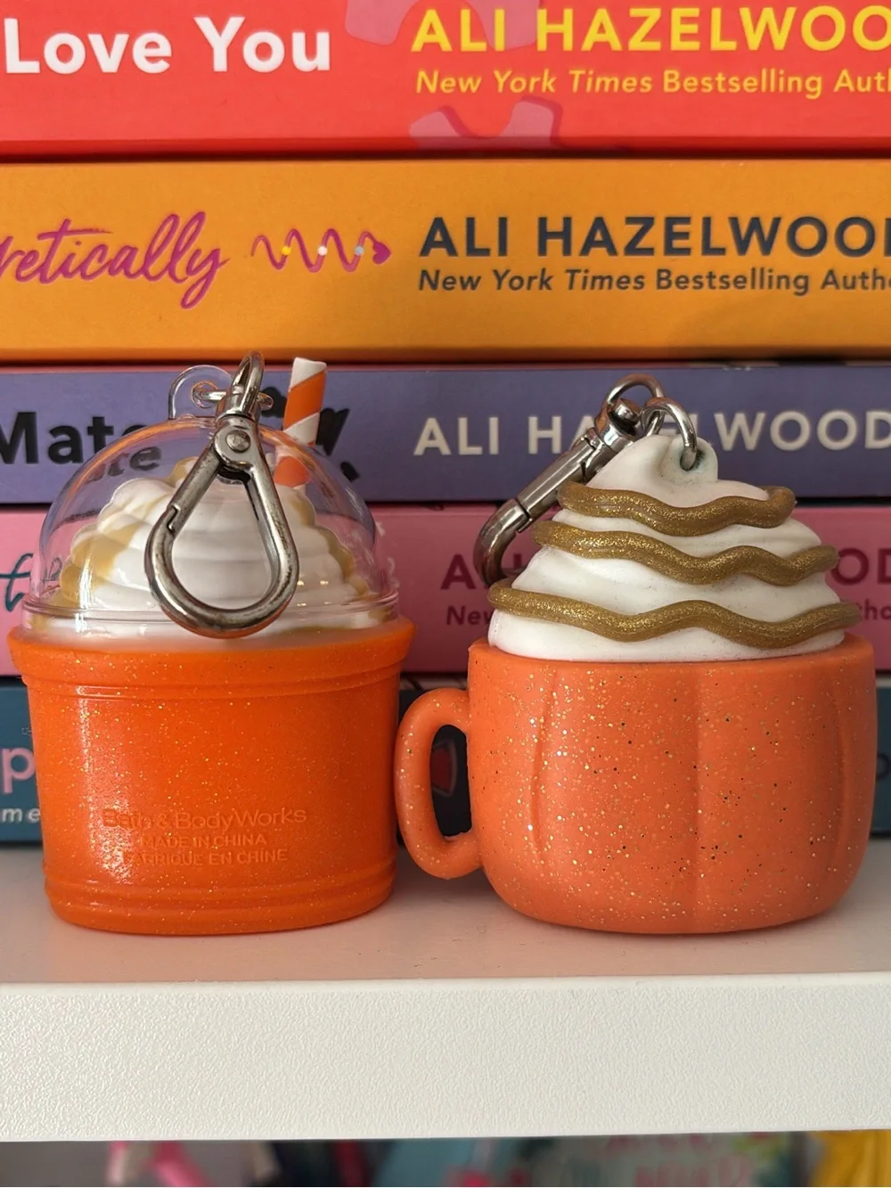 Bath & Body Works Halloween Orange Pumpkin Keychain Hand Sanitizer Holders
